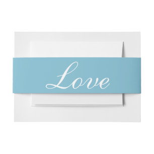 Bandeau De Faire-part Elégant Amour Bleu Plage nautique Mariage