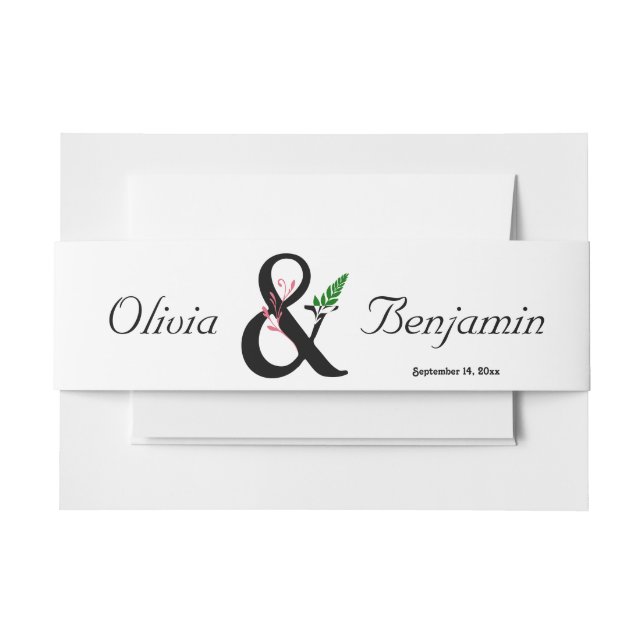 Bandeau De Faire-part Élégant Ampersand Invitation Belly Band (Devant Example)