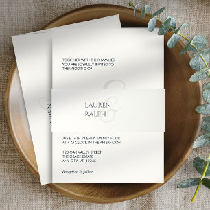 Bandeau De Faire-part Élégant B&W minimaliste Mariage de script