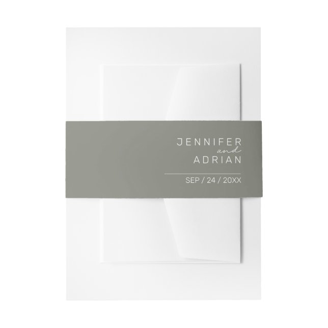 Bandeau De Faire-part Élégant Bataillon Grey Minimal moderne (Devant example)
