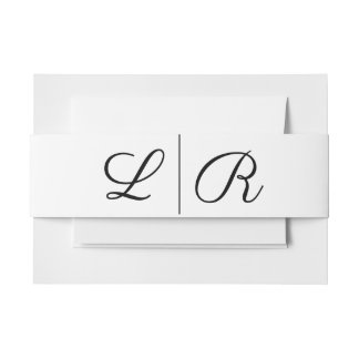 Bandeau De Faire-part Élégant Black Simple Belly Band