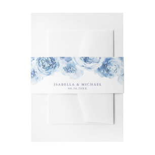 Bandeau De Faire-part Elégant bleu azur aquarelle mariage