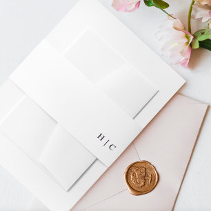 Bandeau De Faire-part Élégant Boho foncé violet sur Mariage blanc