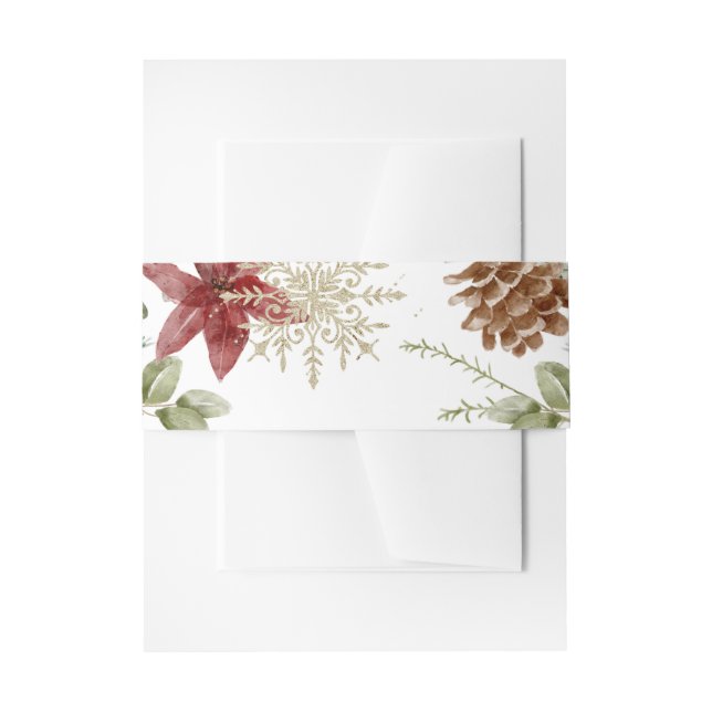 Bandeau De Faire-part Elégant Bouquet | Mariage de Noël (Devant example)