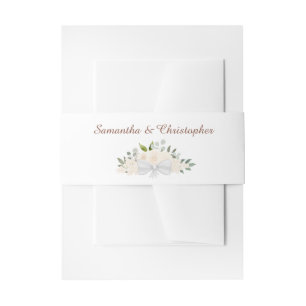 Bandeau De Faire-part Élégant brun Roses Boho Chic Floral Mariage