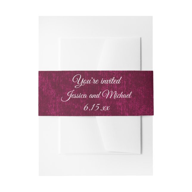 Bandeau De Faire-part Elegant Burgundy Berry Velvet Wedding (Devant example)