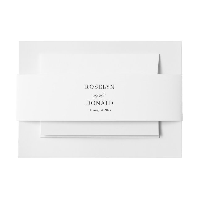 Bandeau De Faire-part elegant calligraphy black and white wedding (Devant Example)