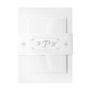 Bandeau De Faire-part Élégant catholique Monogramme Mariage Belly Band