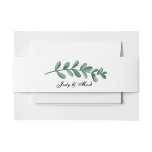 Bandeau De Faire-part Elégant classique Aquarelle Feuille vert