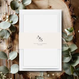 Bandeau De Faire-part Élégant, Classique, Monogramme, Mariage