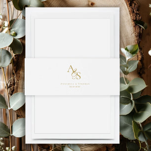 Bandeau De Faire-part Élégant, Classique, Monogramme, Mariage
