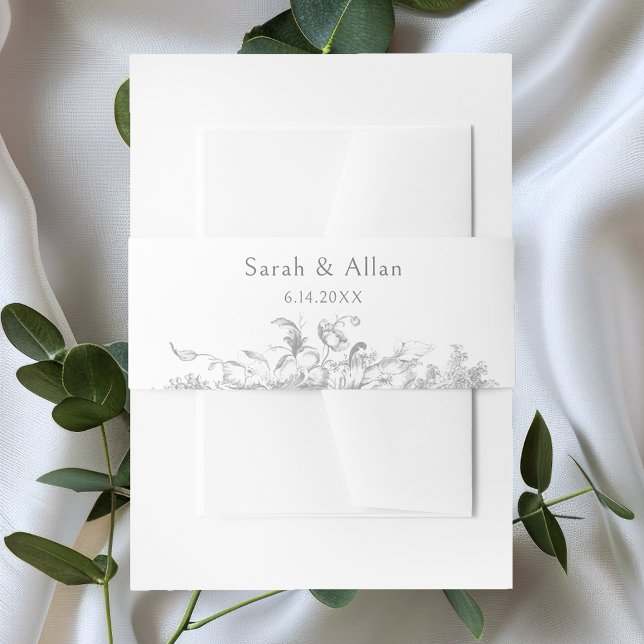 Bandeau De Faire-part Élégant classique Rococo Floral (Créateur téléchargé)