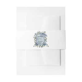 Bandeau De Faire-part Elegant Dusty Blue Floral Wedding
