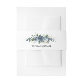 Bandeau De Faire-part Elegant Dusty Blue Floral Wedding 