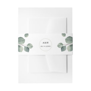 Bandeau De Faire-part Elégant Eucalyptus Invitation Bande de ventre