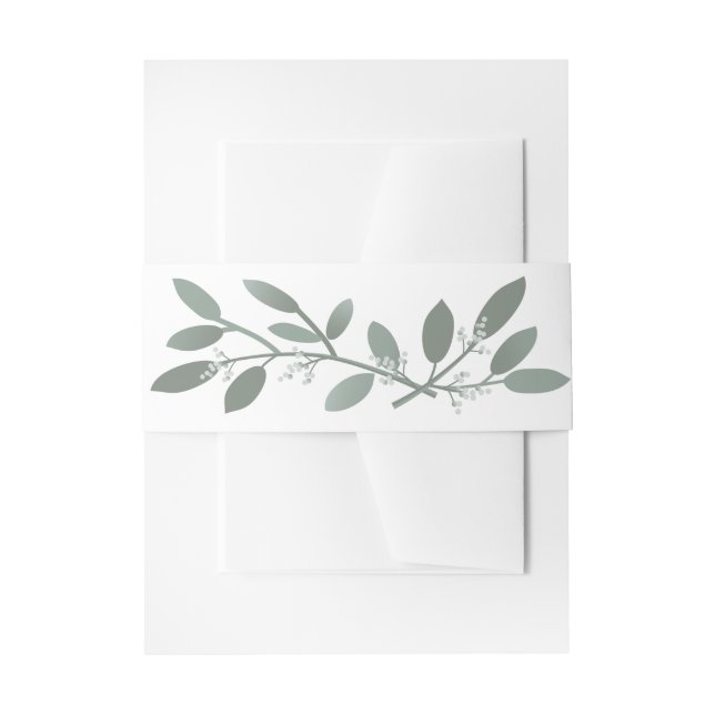 Bandeau De Faire-part Elégant Eucalyptus Mariage Suite Belly Band (Devant example)