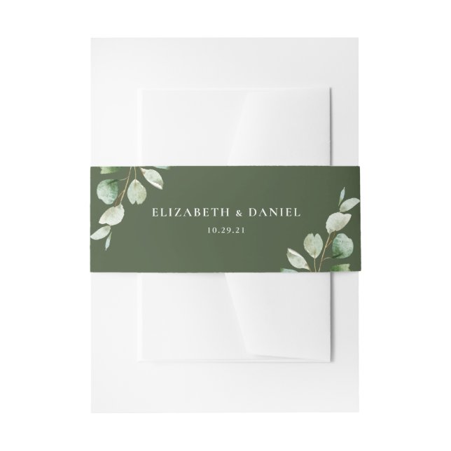 Bandeau De Faire-part Elégant Eucalyptus Vert Mariage personnalisé (Devant example)