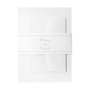 Bandeau De Faire-part Élégant Faire-part de mariage de script or et blan