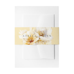 Bandeau De Faire-part Élégant Fleur de Mariage en Or Blanc Jaune