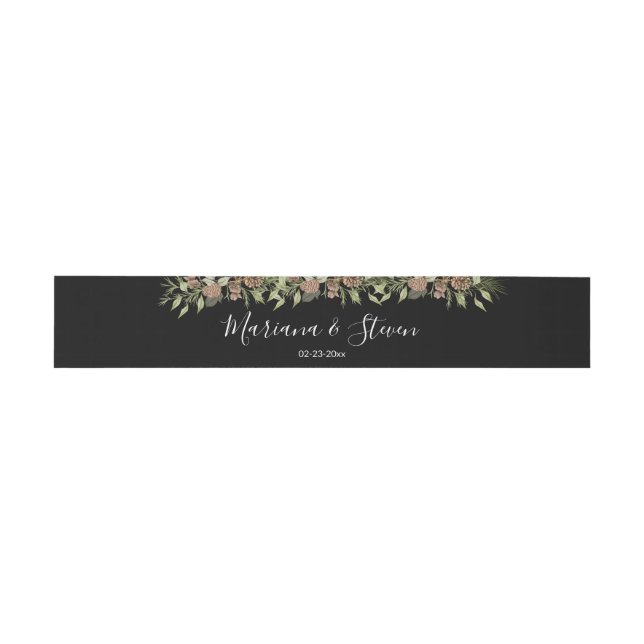 Bandeau De Faire-part Elégant hiver noir et blanc Mariage (Plat)