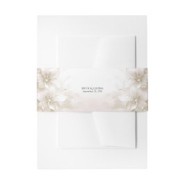 Bandeau De Faire-part Elegant Ivory White Flowers