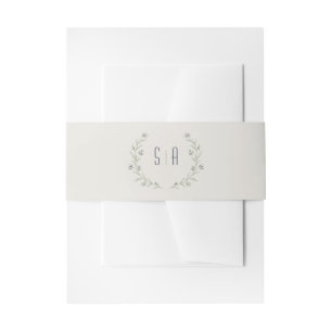 Bandeau De Faire-part Élégant jardin fleuri rustique mariage monogramme