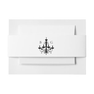Bandeau De Faire-part Élégant lustre noir blanc Mariage