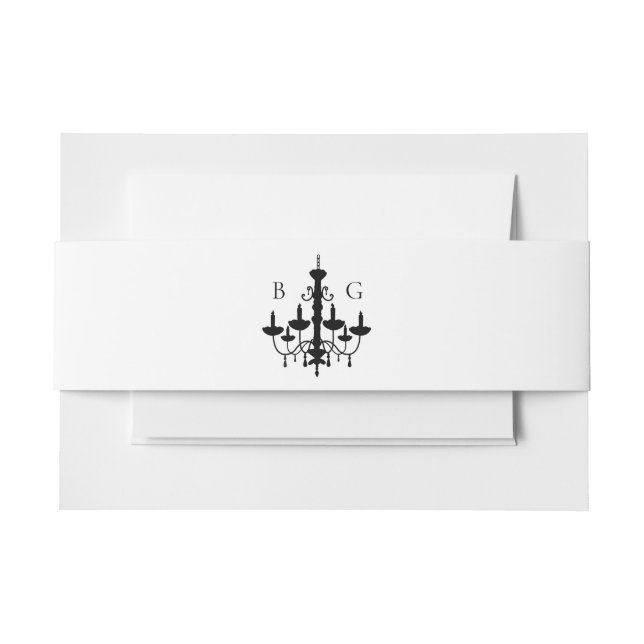 Bandeau De Faire-part Élégant lustre noir blanc Mariage (Devant Example)