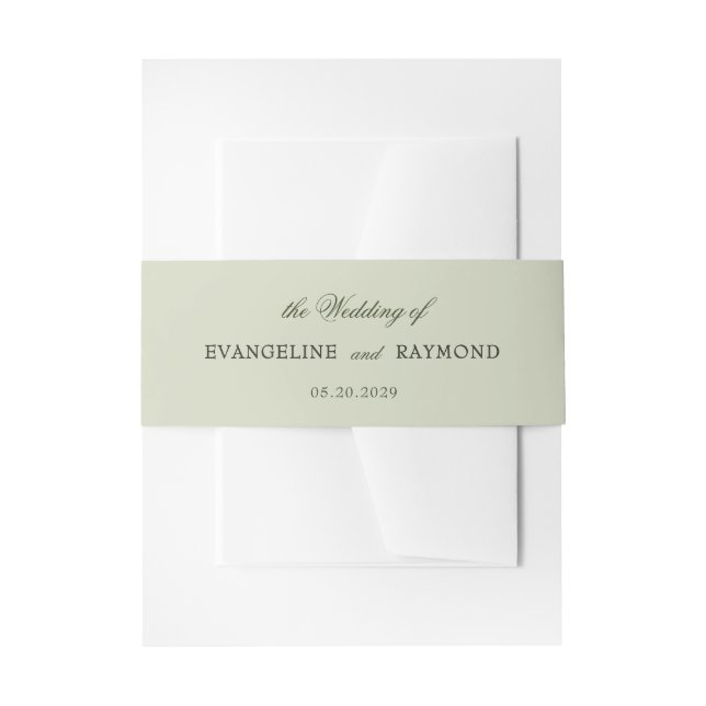 Bandeau De Faire-part Elégant Manoir vert clair jardin Mariage (Devant example)