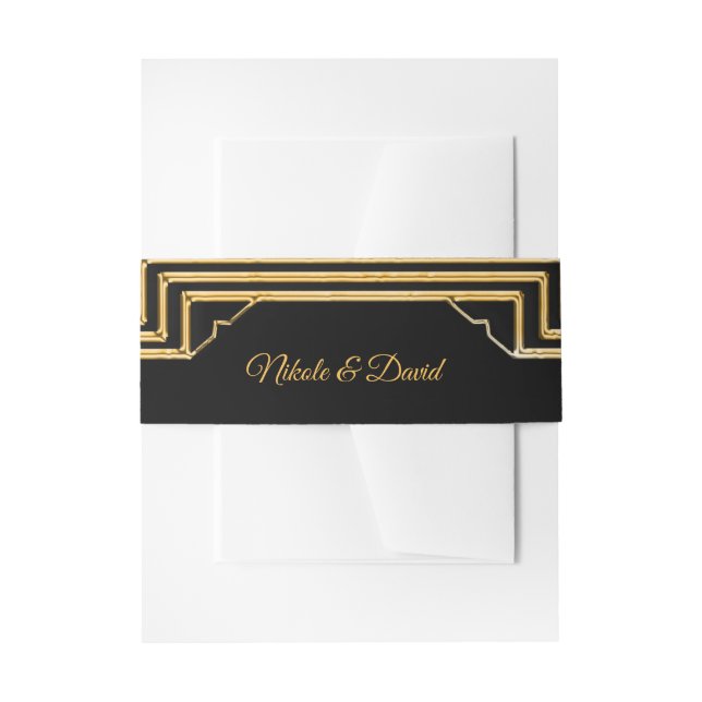 Bandeau De Faire-part Élégant Mariage Art Déco Gatsby (Devant example)