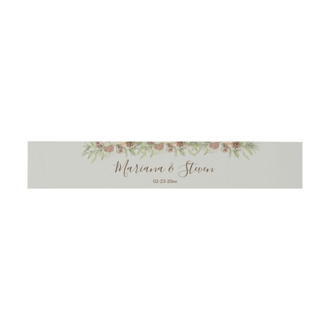 Bandeau De Faire-part Élégant Mariage beige d'hiver (Plat)