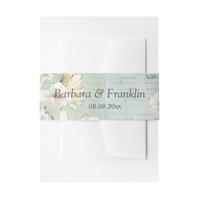 Bandeau De Faire-part Élégant Mariage blanc de marguerite (Devant example)