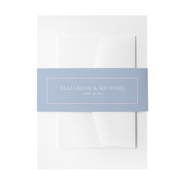 Bandeau De Faire-part Élégant Mariage bleu bleu foncé (Devant example)