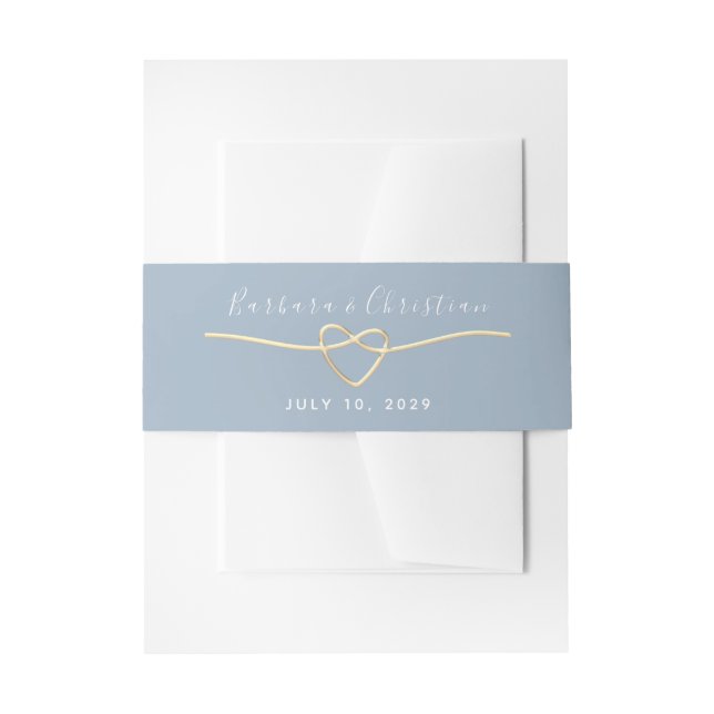 Bandeau De Faire-part Elégant Mariage bleu Dusty (Devant example)