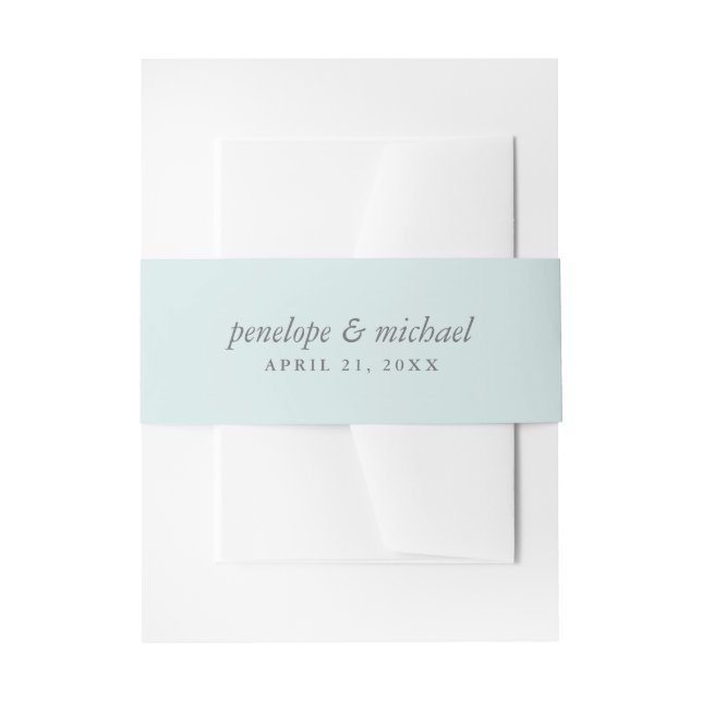 Bandeau De Faire-part Elégant Mariage bleu et gris doux (Devant example)