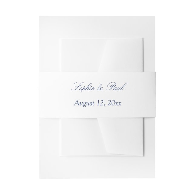 Bandeau De Faire-part Elégant Mariage bleu marine (Devant example)