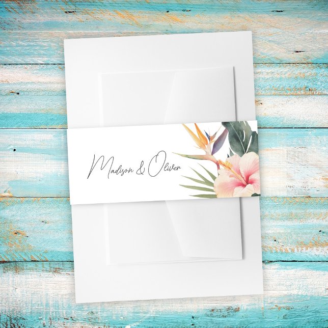 Bandeau De Faire-part Élégant Mariage botanique tropical (Créateur téléchargé)