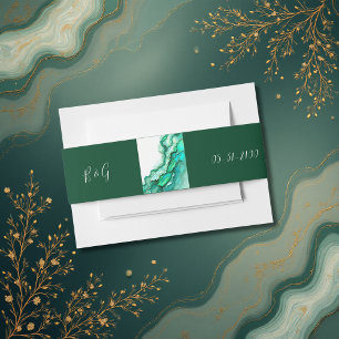 Bandeau De Faire-part Elégant Mariage couleur marbre Turquoise Emerald