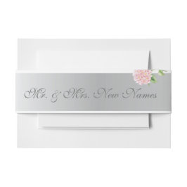 Bandeau De Faire-part Élégant Mariage d'argent et d'hydrangée rose