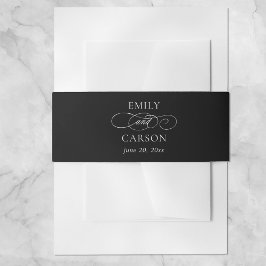 Bandeau De Faire-part Élégant Mariage de calligraphie noir et blanc