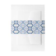 Élégant Mariage de carrelage bleu grec