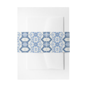 Bandeau De Faire-part Élégant Mariage de carrelage bleu grec