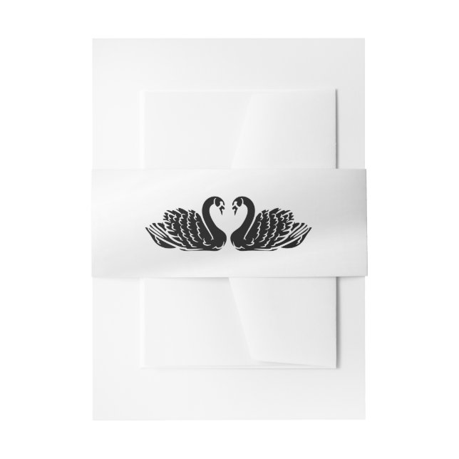 Bandeau De Faire-part Élégant Mariage de cygnes noirs (Devant example)