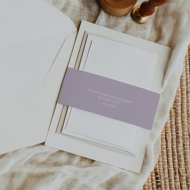 Bandeau De Faire-part Élégant Mariage de devis violet Lavande de charme (Créateur téléchargé)