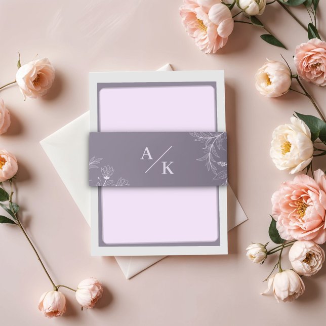 Bandeau De Faire-part Élégant Mariage de lavande florale (Créateur téléchargé)