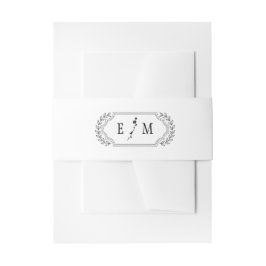 Bandeau De Faire-part Élégant Mariage de monogramme floral