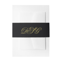 Élégant Mariage de monogramme noir et or