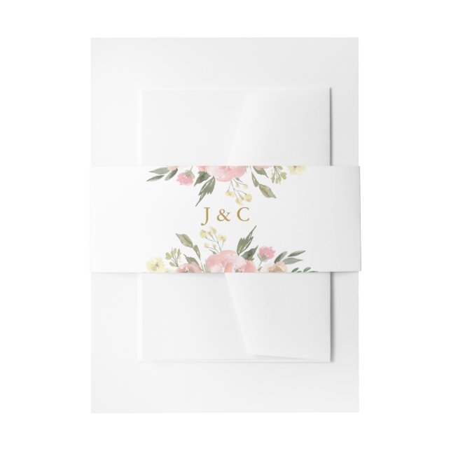 Bandeau De Faire-part Élégant Mariage de monogramme rose rose or (Devant example)