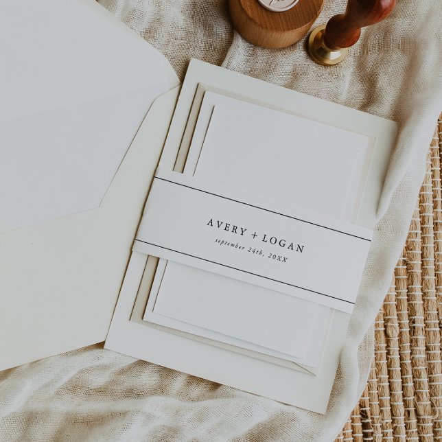 Bandeau De Faire-part Élégant Mariage de script Bande de ventre (Créateur téléchargé)