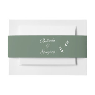 Bandeau De Faire-part Élégant Mariage de script en vert d'olive Sage for